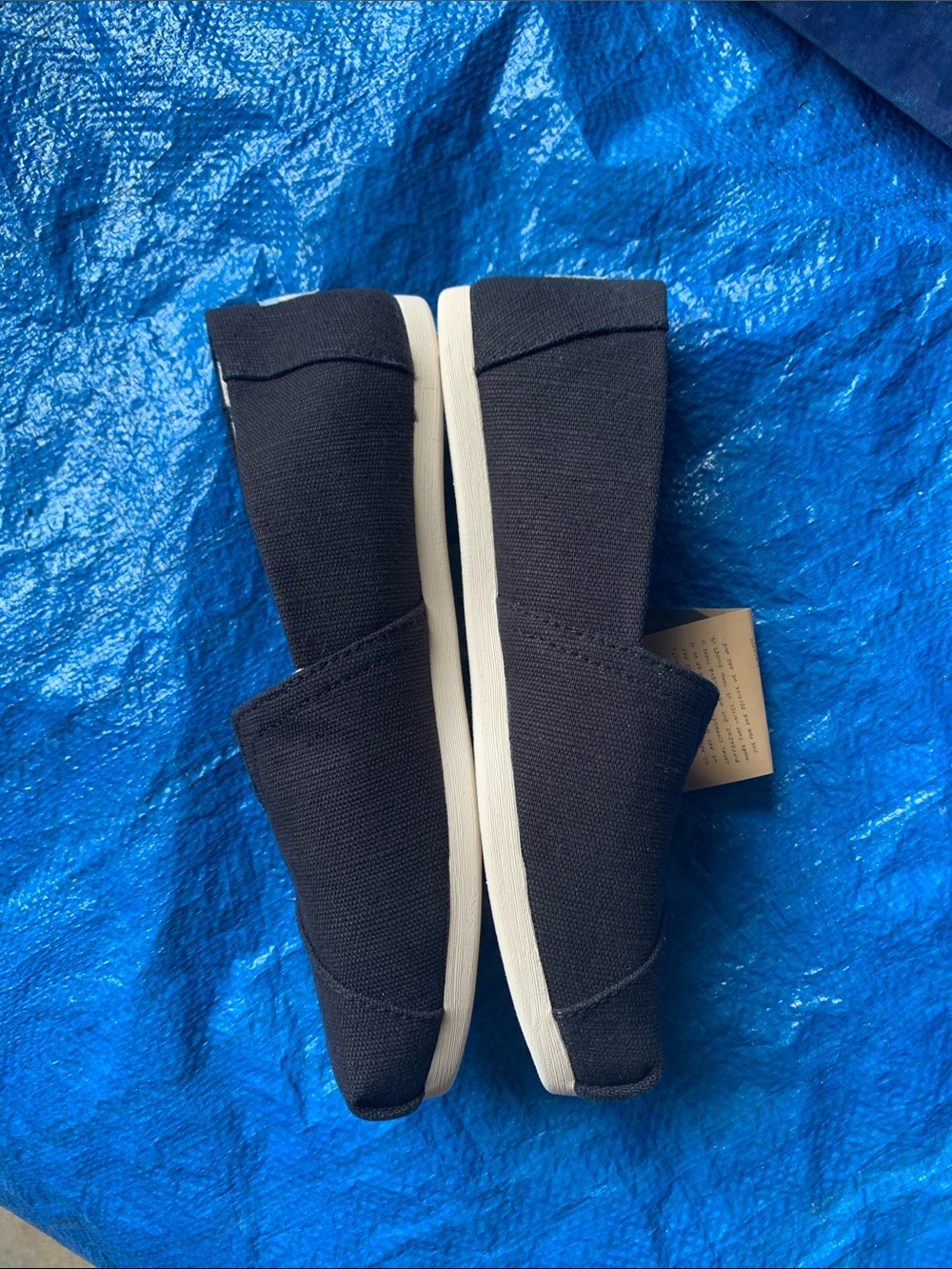Womens Black Slip-On heritage Canvas Loafers by Toms - Picture 4 of 14